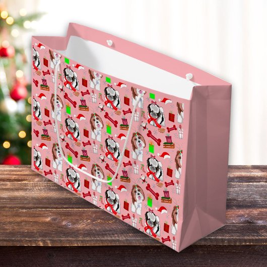 Schattig kerstschild Tzu-patroon Groot Cadeauzakje