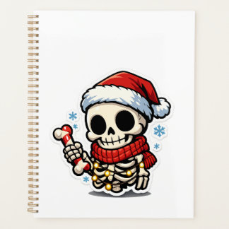 Schattig Kerstskelet met Suikerstok Kawaii Planner