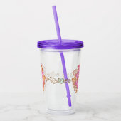 Schattig keukengerei roze acryl drinkbeker (Links)