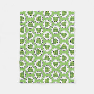 Schattig kikkerpatroon Apple Green Fleece Blanket