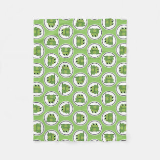 Schattig kikkerpatroon Apple Green Fleece Blanket