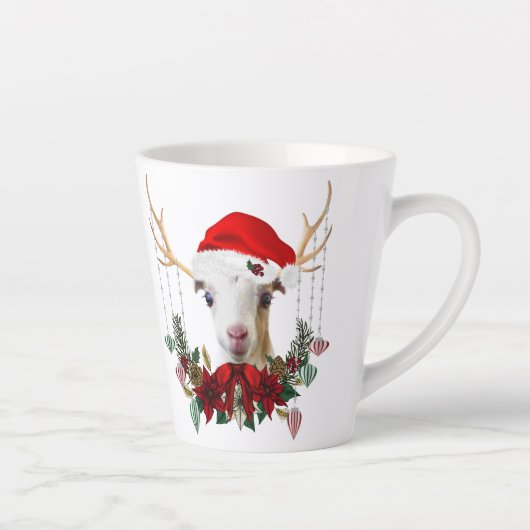 Schattig Kind kerstmis LaMancha Goat Latte Mok (Rechts)