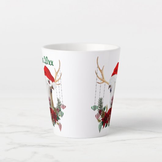 Schattig Kind kerstmis LaMancha Goat Latte Mok (Voorkant)