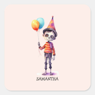 Schattig Kind Zombie - Schattige Halloween (4) Vierkante Sticker