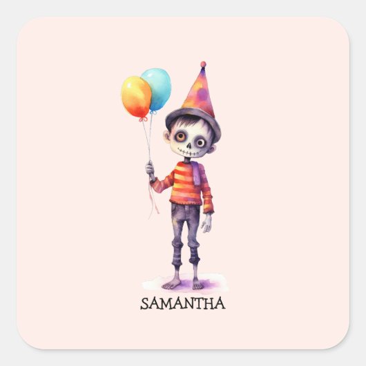Schattig Kind Zombie - Schattige Halloween (4) Vierkante Sticker (Voorkant)