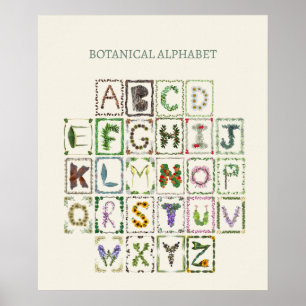 Schattig kinder abc alfabet letters kinderkamer De Poster