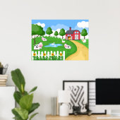 schattig kinder Boerderij Poster (Thuiskantoor)