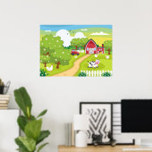 schattig kinder Boerderij Poster (Thuiskantoor)