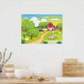 schattig kinder Boerderij Poster (Keuken)