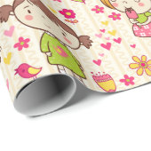 Schattig Kinder patroon Cadeaupapier (Rol Hoek)