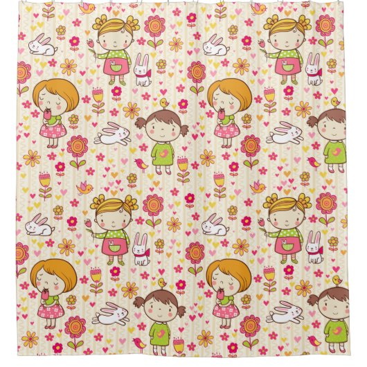 Schattig Kinder patroon Douchegordijn (Voorkant)