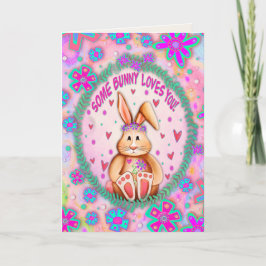 Schattig Kinder Sommige Konijntje houdt van je Ins Kaart