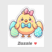 schattig kip sterven cut sticker (Vel)