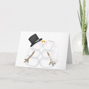 Schattig Kissingensnowman Couple Feestdagen Kaart