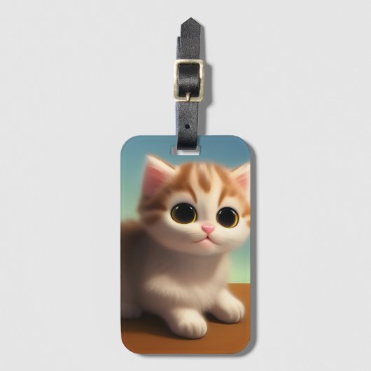 Schattig Kitten Bagagelabel (Voorkant (verticaal))