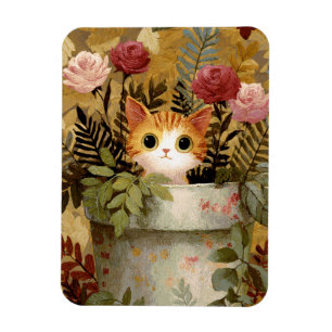 Schattig Kitten dat uit een Pot kijkt Flexibel Magneet