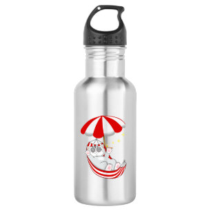 Schattig Kitten in Rood & Wit Hangmatje Waterfles