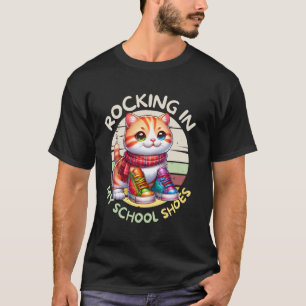 Schattig Kitten Kat Terug Naar School Rocking In M T-shirt