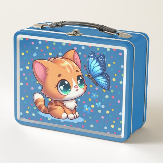 Schattig kitten/kat & vlinder (Voorkant)