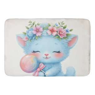Schattig Kitten met Lollypop Bloem Illustratie Badmat