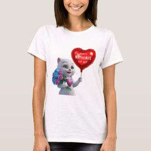 Schattig Kitten National Cat Day T-shirt" T-shirt