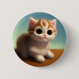 Schattig Kitten Ronde Button 5,7 Cm