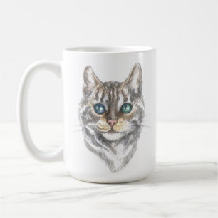 Schattig Kitten Tabby Tijger Dolle Kat Vrouw Kitty Koffiemok