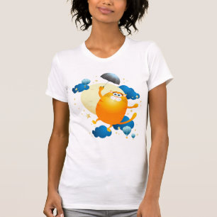 Schattig Kitten Vliegt met Paraplu T-shirt