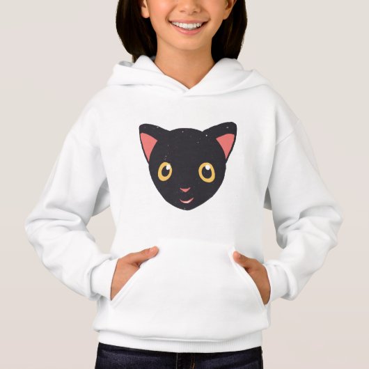 Schattig Kittengesicht Zwarte Kitten (Voorkant)