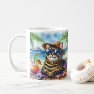Schattig Kitty en Cocktail Strandtijd Koffiemok