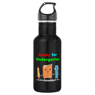 Schattig Klaar voor Kleuterschool Schoolboek Donke Waterfles