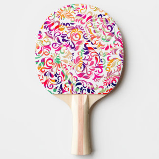 Schattig klassiek kleurrijk bloemenpatroon tafeltennisbatje