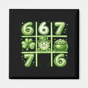 Schattig klavertje tic tac toe hart 6 7 St. Patric Magneet