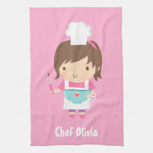 Schattig Klein Bakker Meisje Gepersonaliseerd Theedoek