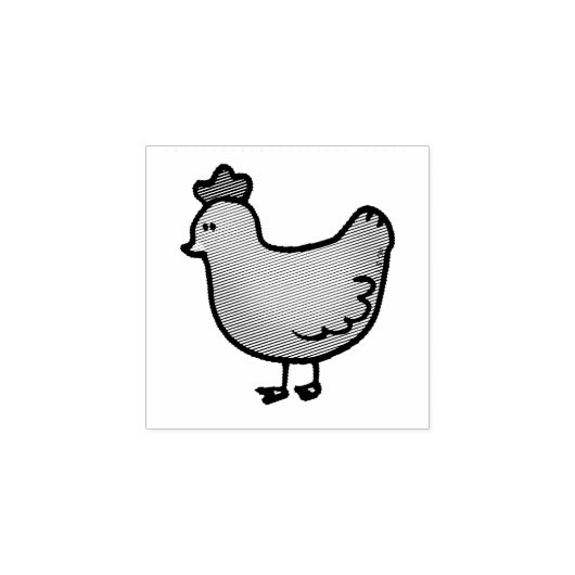 schattig klein boerderij kip hen 	rubberstempel (Afrduk)