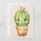Schattig klein cactus succulent Baby shower Kaart (Achterkant)