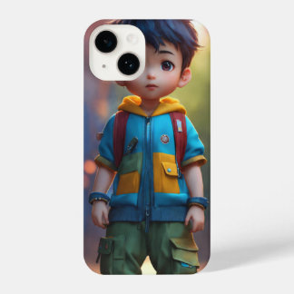 schattig klein chibi jongen iPhone 14 hoesje