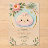 Schattig klein Dumpling Baby shower Acryl Uitnodigingen (Voorkant)