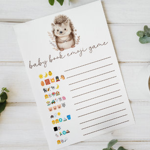 Schattig Klein Egeltje Boek Emoji Baby Shower Spel Poster