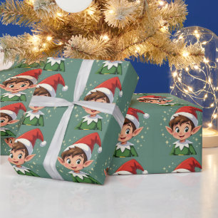 Schattig klein elfje met kersthoed cadeaupapier