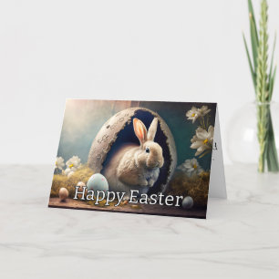 Schattig Klein Gelukkig Pasen Konijn Feestdagen Kaart