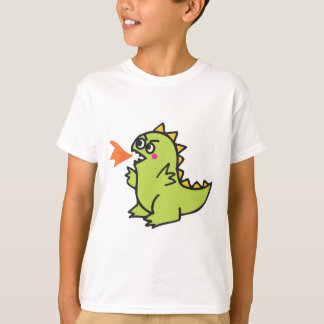 schattig klein groen vuurdraakmonster t-shirt