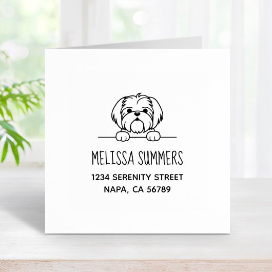 Schattig klein hondje shih tzu adres rubberstempel