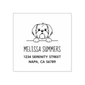 Schattig klein hondje shih tzu adres rubberstempel (Afrduk)