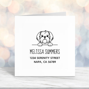 Schattig klein hondje shih tzu adres zelfinktende stempel