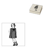 Schattig klein meisje 1940's rubberstempel (Gestempeld)