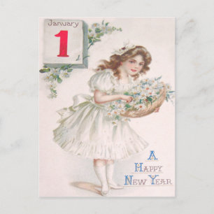 Schattig klein meisje mand madeliefjes briefkaart