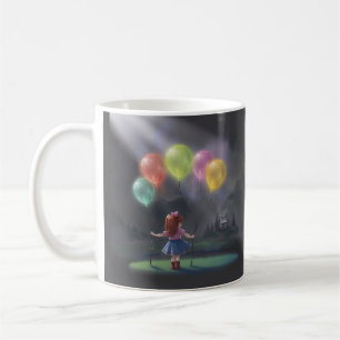 Schattig Klein Meisje met Ballonnen Koffiemok