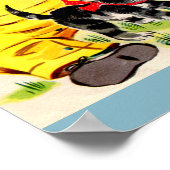 Schattig klein meisje met schattig klein katje poster (Hoek)