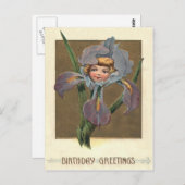 Schattig klein meisje Paarse orchidee Briefkaart (Voorkant / Achterkant)